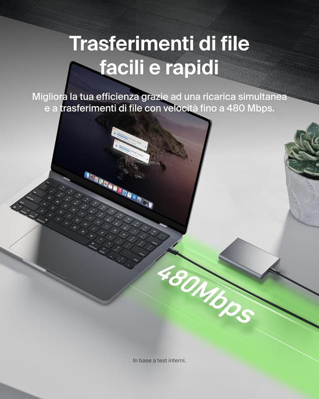 Detalle 2 de Belkin BoostCharge 1,5 m 60 W USB-C a USB-C