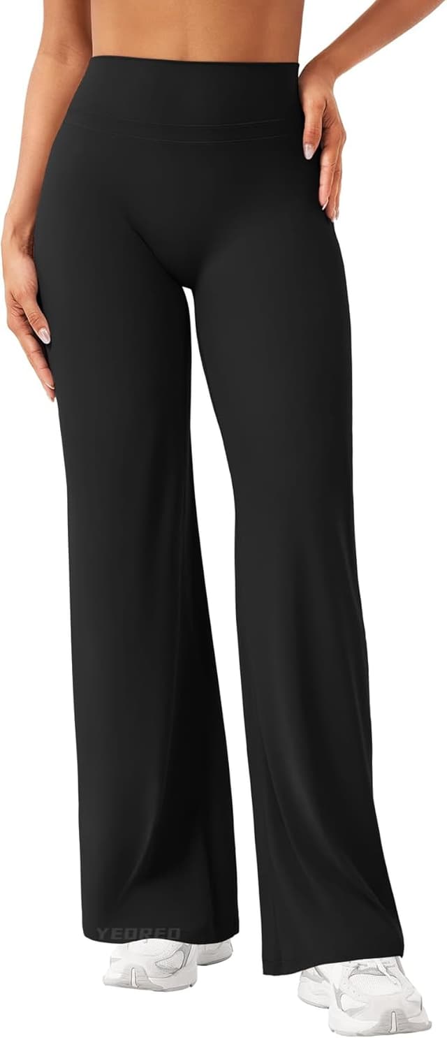 Detalle de YEOREO Straight Leggings für Damen mit hoher Taille, nahtlos & Blickdicht