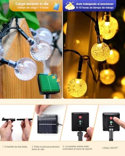 Detalle de AdalyRoma Cadena solar 6 m con 30 bolas