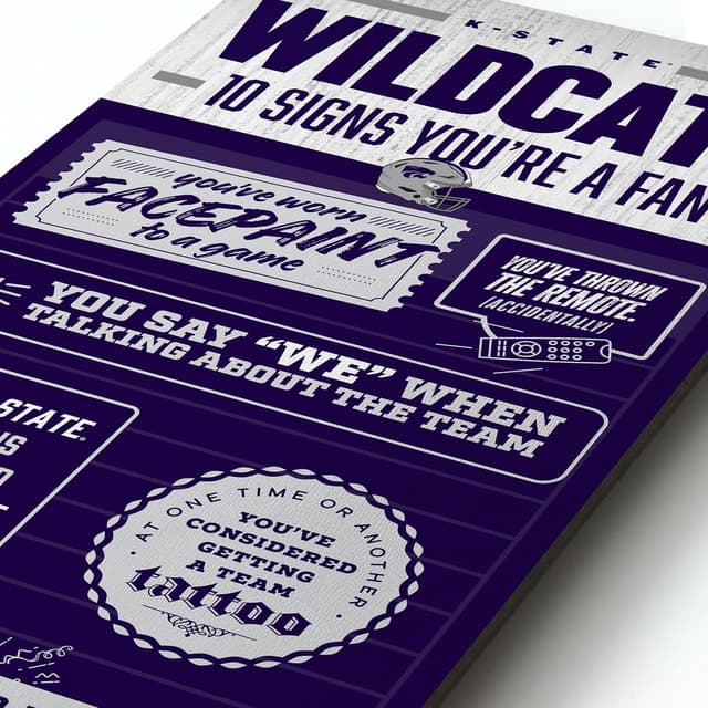 Detalle 2 de YouTheFan Officially-Licensed NCAA 6x19 “Top 10 Signs” Fan Banner (3D, Official Team Logo)