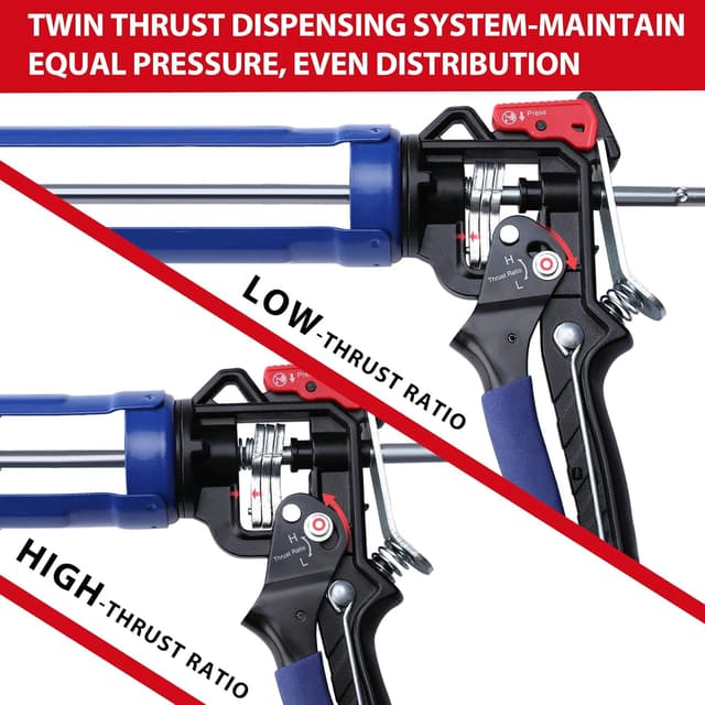 Thumbnail 2 de WORKPRO Metal Silicone Caulking Gun 10oz 18:1