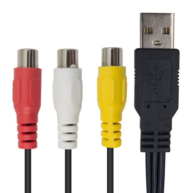 Detalle de Duttek câble USB vers RCA USB 2.0 (mâle) vers 3 RCA femelles, 25 cm — adaptateur de capture audio/vidéo