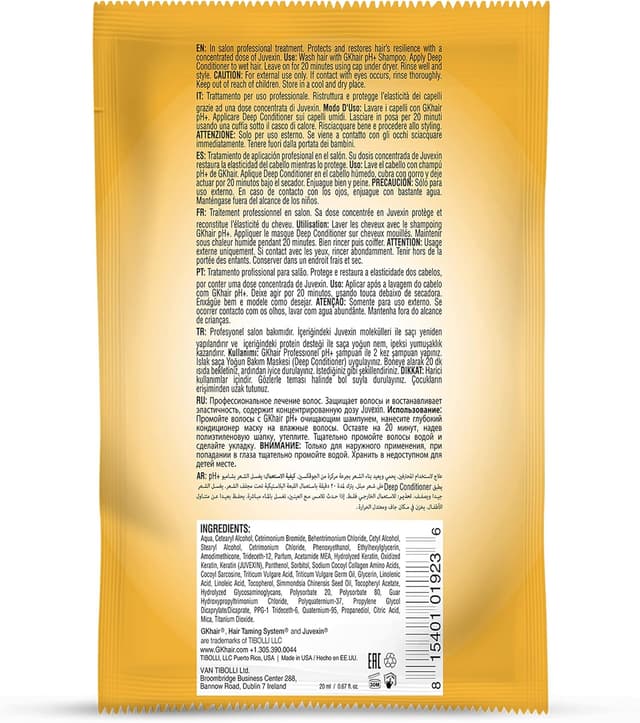 Thumbnail 6 de GK HAIR Global Keratin Deep Conditioner – Masque de traitement hydratant (lot de 2, 20 ml)