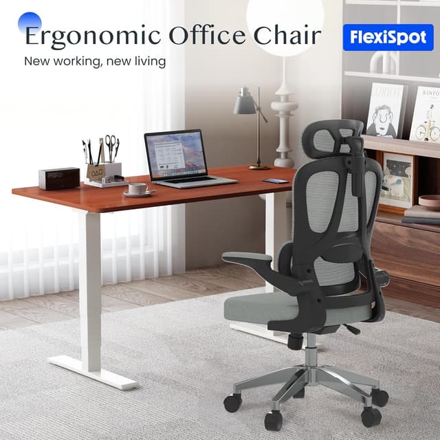 Thumbnail 6 de FLEXISPOT OC3 Lite — chaise de bureau ergonomique en maille avec support lombaire en C et accoudoirs 2D