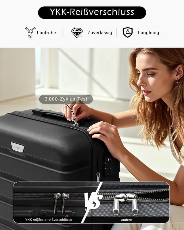 Detalle 2 de COOLIFE 3‑teiliges Kofferset M+L+XL, Hartschale