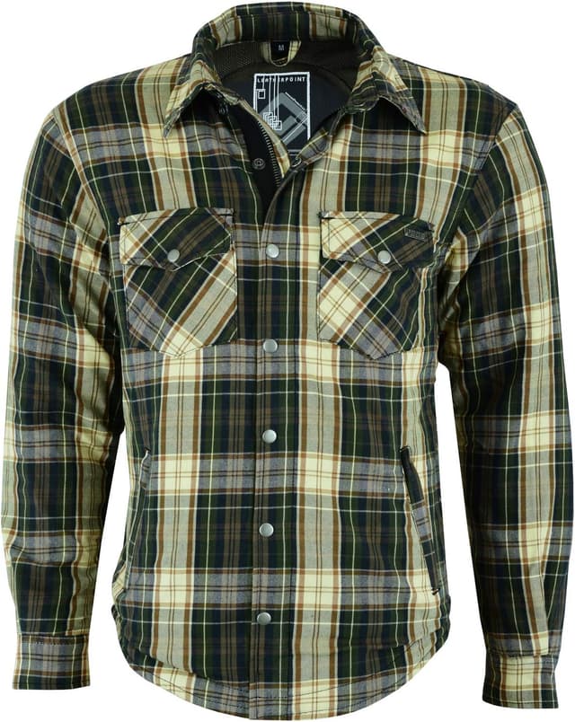 Detalle 2 de BOSMOTO Lumberjack Hemd für Herren – Motorradhemd mit 100% Dupont-Kevlar Verstärkung