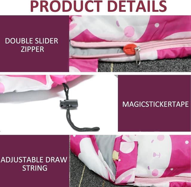 Detalle de Kids sleeping bag 3 season 77°F