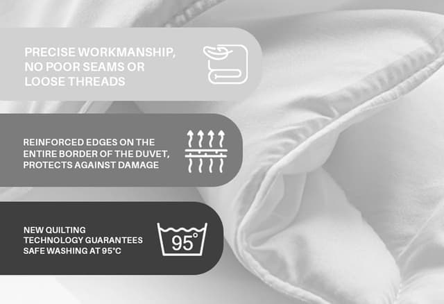 Detalle de RESTILO Ganzjahres-Bettdecke 200x220 cm (Inez) antiallergisch, waschbar bis 95°C, Öko-Tex Standard 100