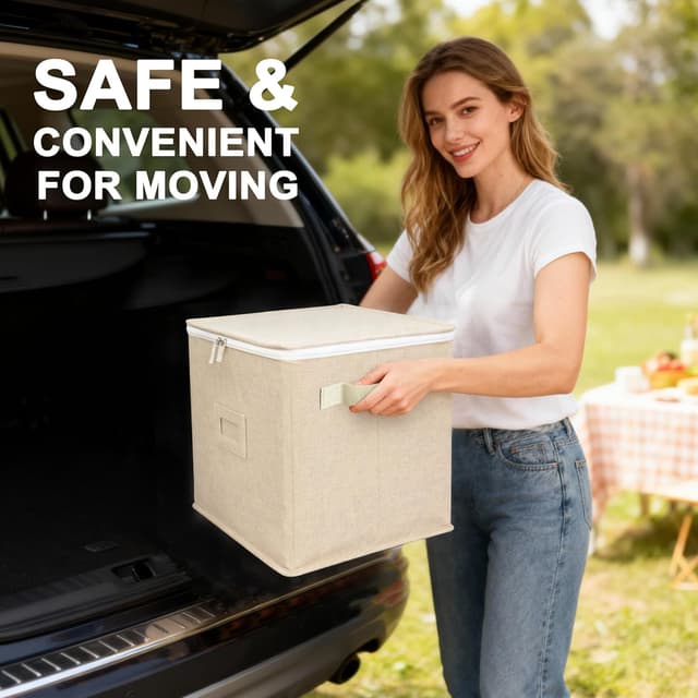 Detalle 2 de LotFancy Champagne Flute Storage Container (12in Tall) — Quilted Hard Shell, Stackable Case with Dividers & Handles