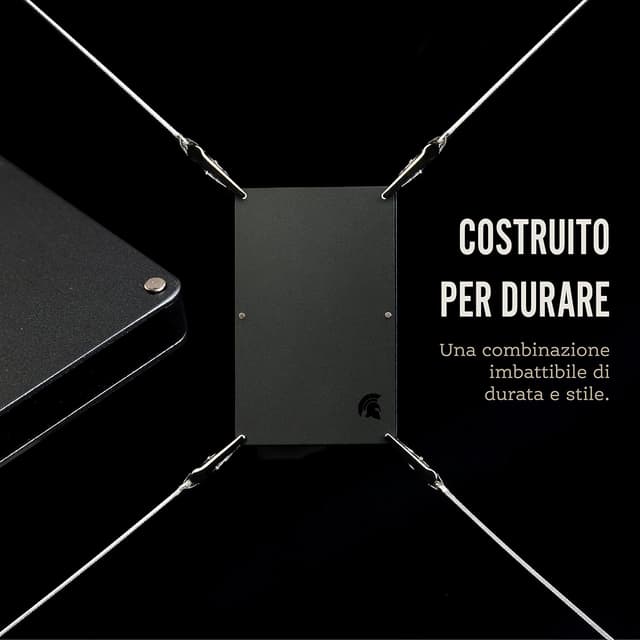 Detalle 2 de POWR RFID: porta carte uomo slim in metallo con blocco RFID e sistema di espulsione rapida