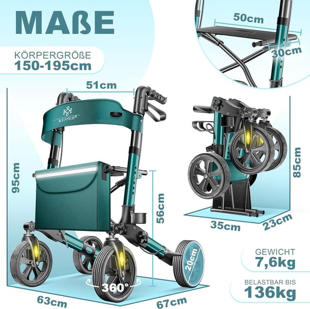 Thumbnail 1 de KESSER Leichtgewicht Rollator 7,6 kg
