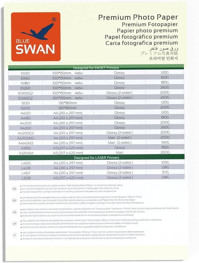 Detalle 2 de BLUE SWAN Carta fotografica A3 lucida 297×420