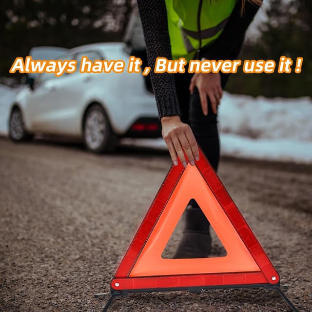 Detalle de WORKKOOL Warndreieck KFZ (ECE R27) – 2 reflektierende Pannendreiecke inkl. Aufbewahrungsbox