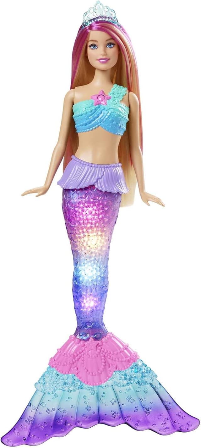 Detalle de Barbie Dreamtopia Malibú Sirena con Luces Mágicas 🌊