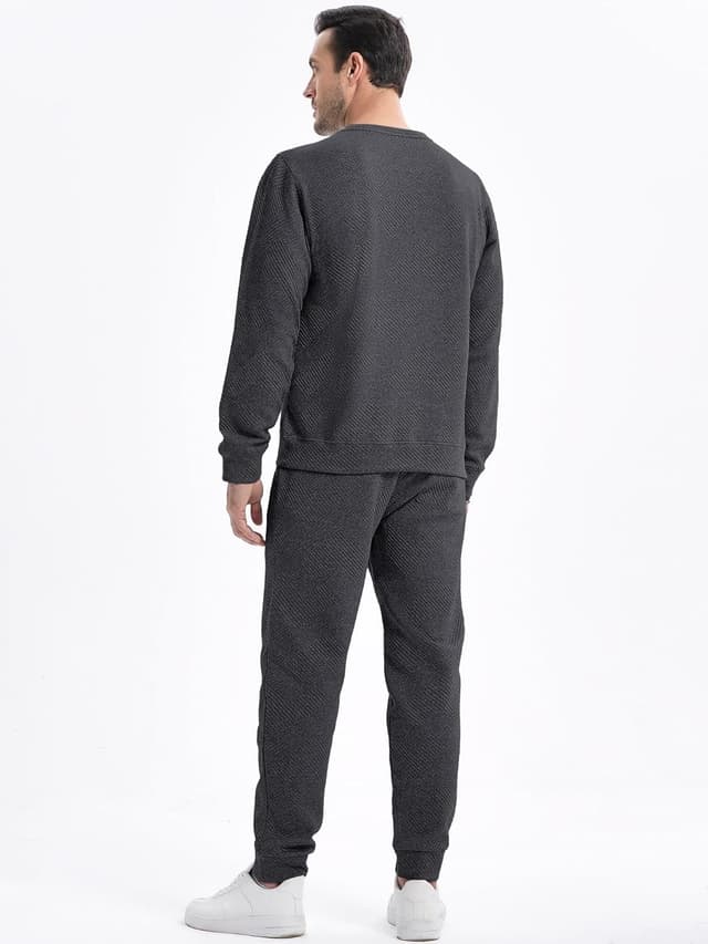 Detalle de JMIERR Men's Knit Jacquard Tracksuit 2-Piece