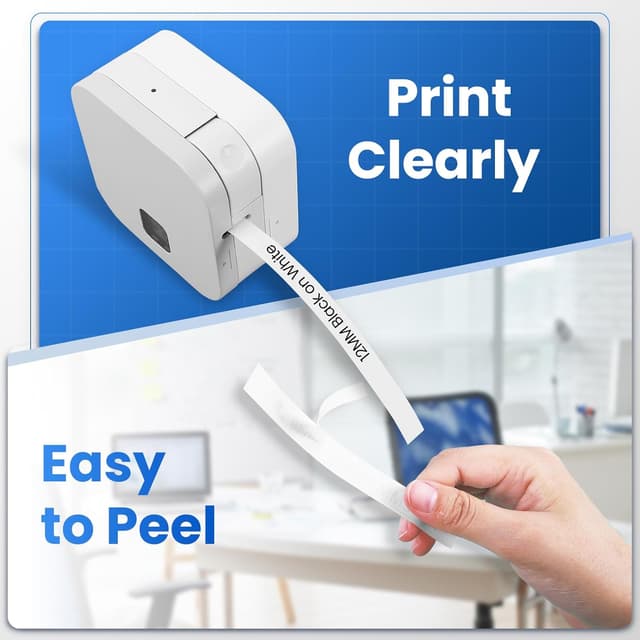 Detalle de MarkField TZe-231 Schriftband kompatibel zu Brother P-Touch, 12 mm, schwarz auf weiß (4er Set)