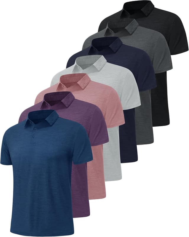 Thumbnail 6 de BOOJO 7-Pack Quick-Dry Polo Shirts for Men (Performance Short Sleeve)