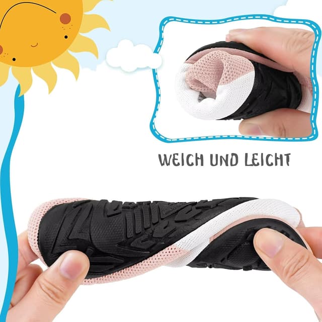 Detalle de Kyopp Hausschuhe für Kinder – atmungsaktive, rutschfeste Barfußschuhe mit Schutzkappe