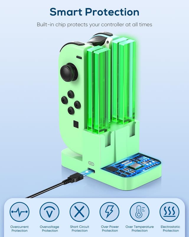 Detalle de FYOUNG Joy-Con Switch Charger Dock with LED Light Bar (for Nintendo Switch / Switch OLED)