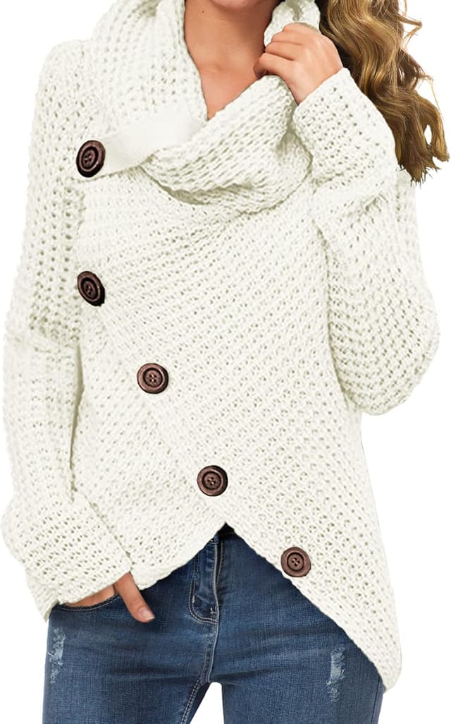 Thumbnail 6 de GRECERELLE women’s v-neck knit jumper for autumn/winter – classic long-sleeve pullover