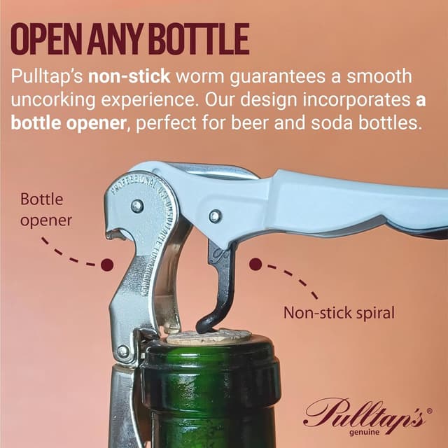 Thumbnail 4 de Pulltap's GENUINE Classic 500 Dorado 🥂 Sacacorchos profesional con doble palanca
