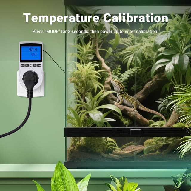 Detalle de INKBIRD Plus digitales Terrarium-Thermostat mit Steckdose, Heizen/Kühlen, Timer und Sonde (NTC)
