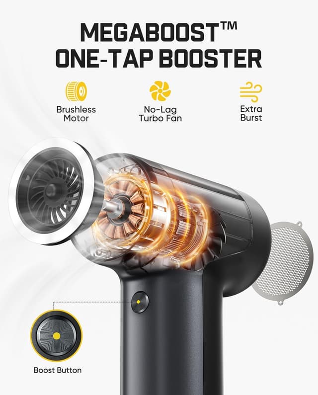 Detalle de Fanttik B10 Pro kabelloses Staubgebläse (110.000 U/min) für PC & Werkbank