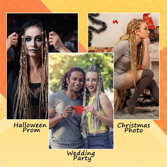 Thumbnail 6 de ACWOO Dreadlock Perline Clip a Spirale 53 pezzi