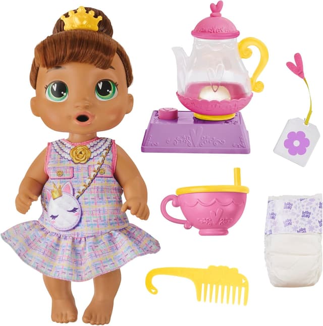 Detalle de Baby Alive Bubbly Tea Party Sophia Sparkle Doll (11-Inch) with Teapot Accessories
