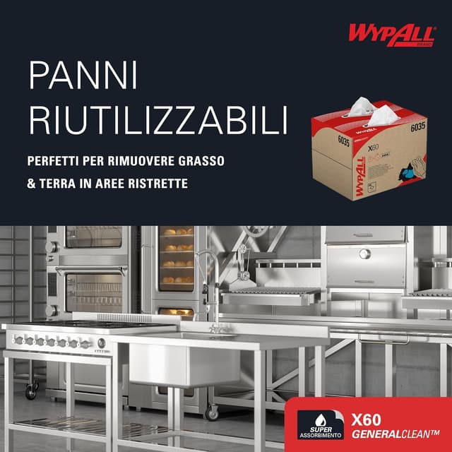 Thumbnail 6 de WypAll X60 panni industriali 200 pezzi 🧽