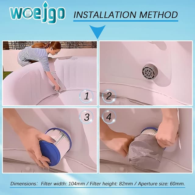 Thumbnail 1 de woejgo Lot de 4 Cartouches Filtre Spa Infinite