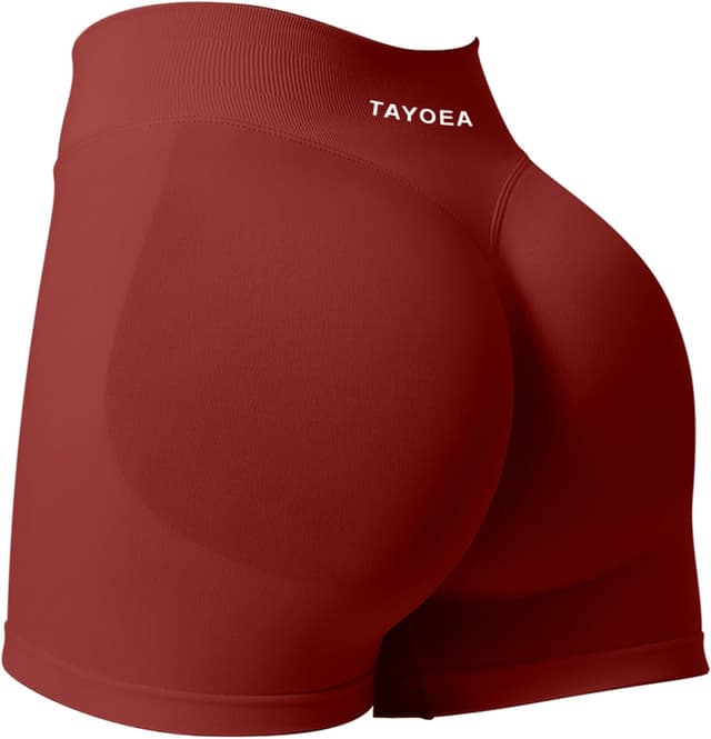 Detalle de TAYOEA Sport Shorts Damen Scrunch – kurze Scrunch-Workouthose mit Push-up & Butt-Lifting-Effekt