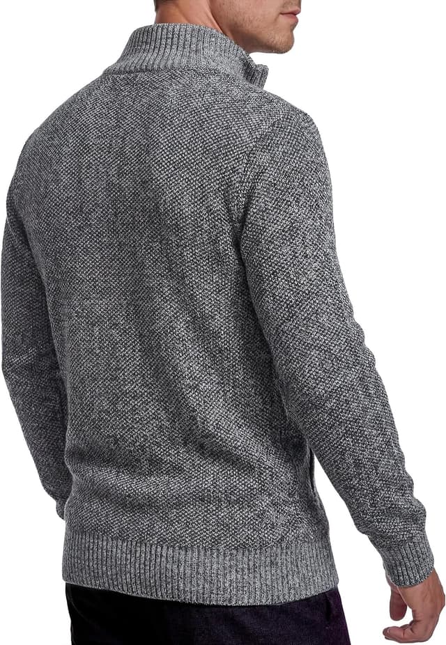Detalle de GLESTORE Herren Strickjacke als Trachtenjacke: Cardigan-Style mit Fleece-Optik