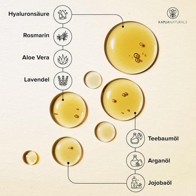 Detalle de BIO Rosmarinöl Haare 100 ml – Haarserum mit Hyaluronsäure & Biotin gegen Haarausfall