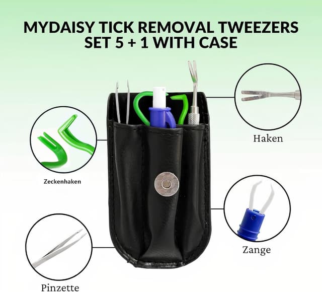 Detalle 2 de MYDAISY Zeckenzange 5er Set für Haustiere 🐾