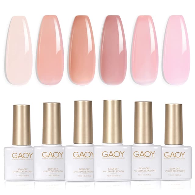 Imagen de GAOY Jelly Nude Pink Gel Nail Polish Set 6-pack 💅 en OfertitasTOP