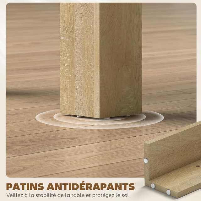 Thumbnail 6 de HOMCOM Table à manger rectangulaire 120 x 69 x 75 cm (chêne et blanc) pour 4 à 6 personnes