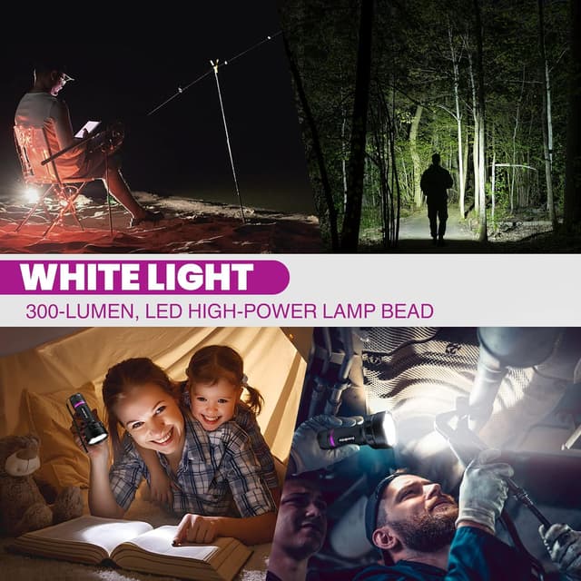 Detalle de EverBrite Lampe de poche UV 2 en 1 395 nm + lumière blanche 300 lm