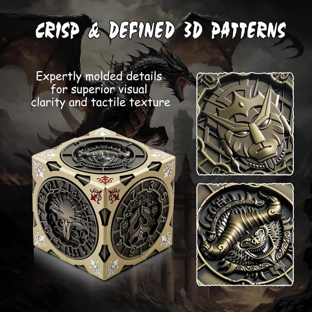 Detalle 2 de DNDND Brass 7-in-1 Spinner Dice Cube