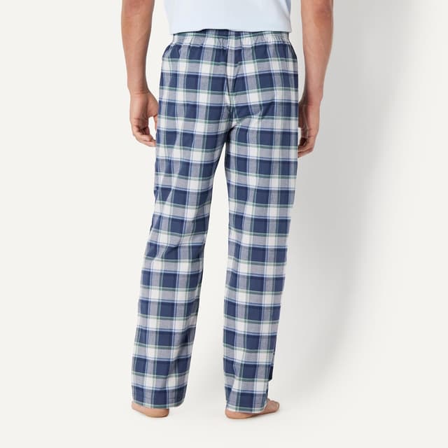 Detalle de Herren-Pyjama-Hose aus Baumwoll-Stretch-Popeline (Amazon Essentials) – Relaxed Fit mit Kordelzug