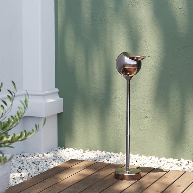 Detalle de Kare Design Spheric standing ashtray (silver) – height-adjustable chrome-plated steel floor ashtray