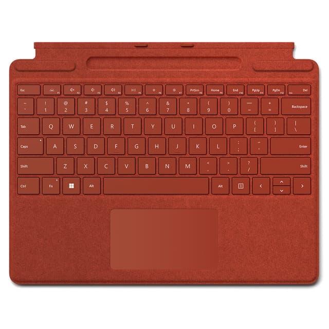 Detalle de Microsoft Signature teclado rojo para Surface Pro 9