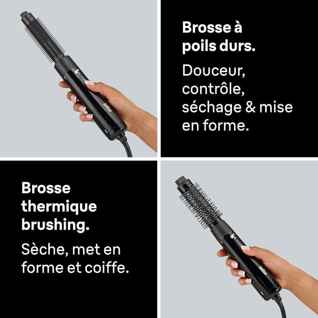 Detalle de Braun AS1.5 – brosse soufflante chauffante compacte BRAS150E à 3 réglages et 2 accessoires