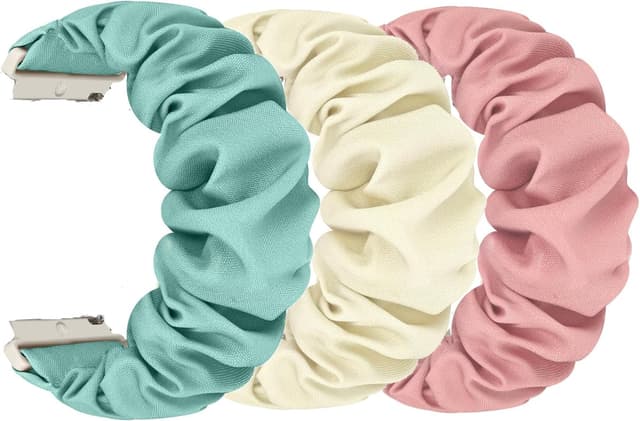Thumbnail 6 de FTYQUEE 3 Pack Elastic Scrunchie Strap for 16–22mm watch lugs (quick-release replacement wristband)