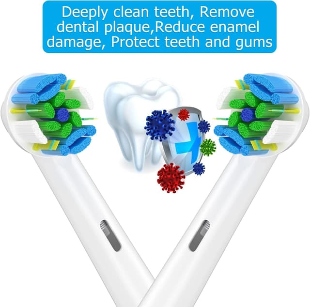 Detalle 2 de Qitizu replacement toothbrush heads for Braun Oral-B electric brushes (8 pack, white)