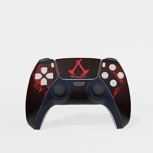 Detalle 2 de Kit de vinilos MaD Vision Extra Resistentes para PS5 Slim (Digital Slim y Disc Slim) con 2 skins de mandos – Assassin’s Creed Shadows