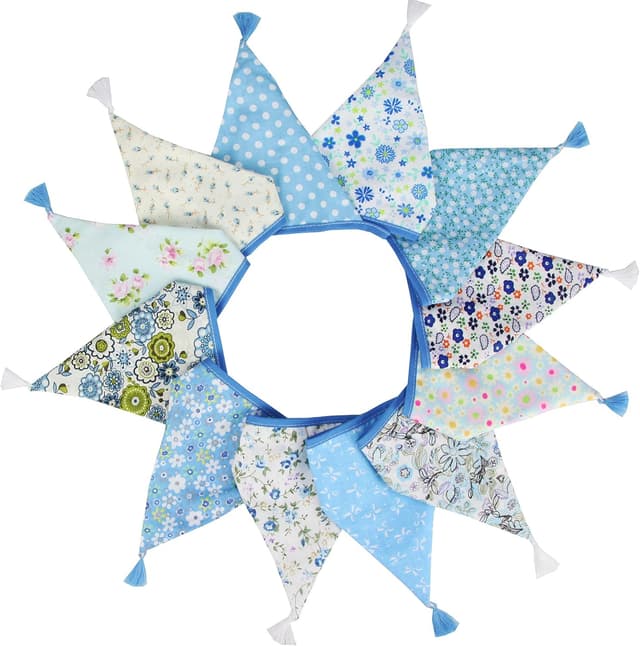 Detalle 2 de G2PLUS Fabric Bunting Banner with Tassel (3.3M) with 12 Vintage Triangle Pennants