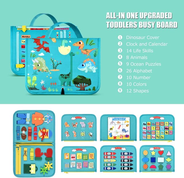 Thumbnail 5 de VISATOR Busy Board Montessori 8‑piece sensory toys 🎲