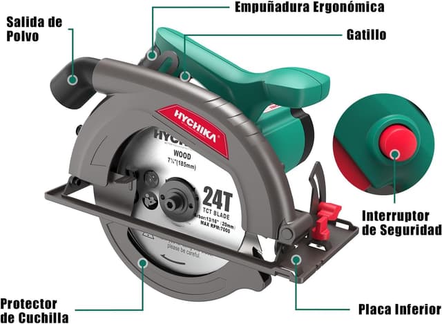 Thumbnail 4 de HYCHIKA Sierra Circular 1300W 185mm