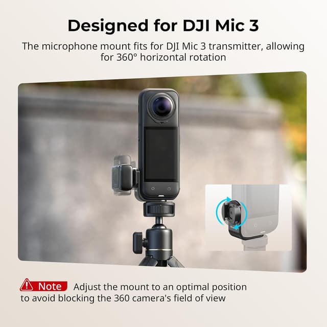 Detalle 2 de SMALLRIG Cold Shoe Mount 360° Blitzschuhhalterung für Insta360 X5/X4 & DJI Mic 3 – 5825